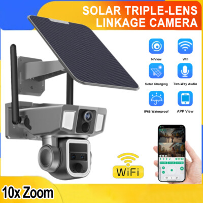 4G/WiFi 10X Optical Zoom 4K 4MP PTZ Solarpanel Überwachungskamera CCTV Kamera DE