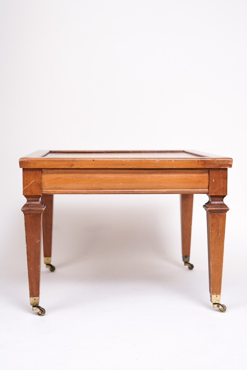 Mersman Wood Leather Top Side Table | eBay