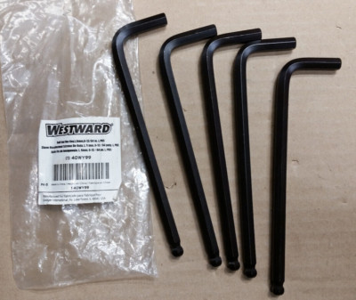 5 Piece Lot Pack 8mm Ball Drive 6'' L Hex Allen Key Wrench Westward