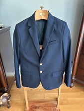 Lands End Boys Navy Blue Blazer Brass Button/Lined Size 16