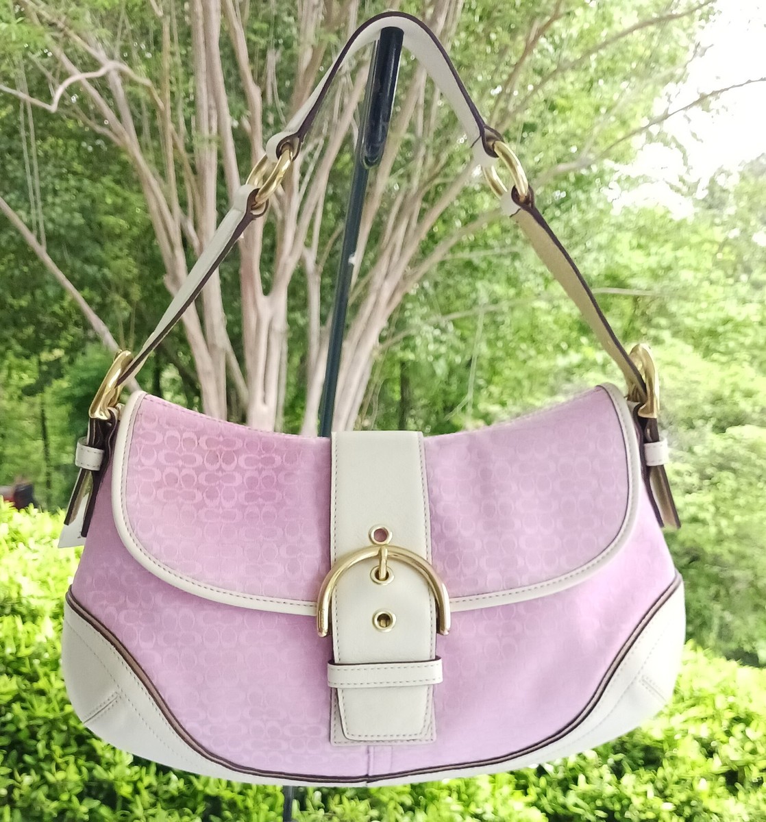 Coach MEDIUM Vintage 1456 Soho Pink Signature C Canvas