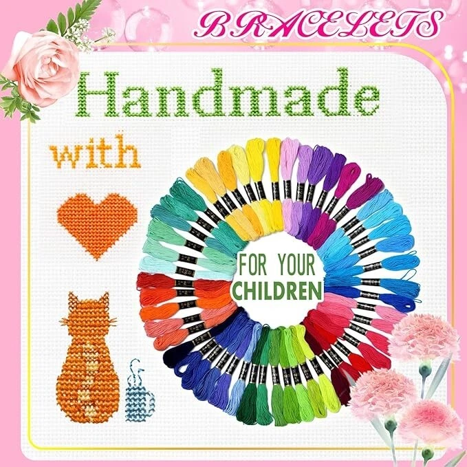 50 SKEINS Embroidery Floss Set Including Cross Stitch Threads - Image 3 of 4