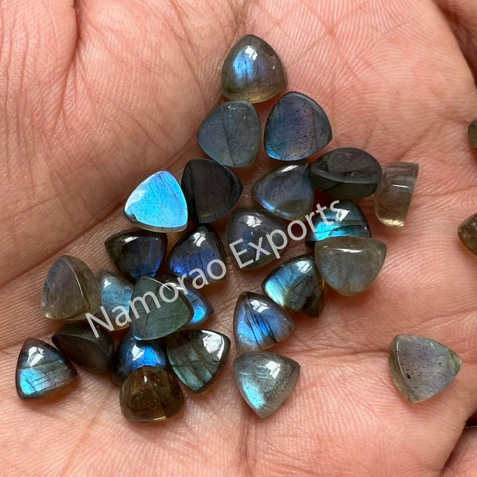 Lote de trillones de piedras preciosas sueltas cabujón de labradorita natural de 7x7 mm a 20x20 mm Foto 2 de 4