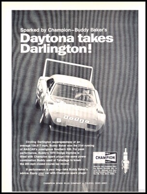 1970 Dodge Daytona Charger Race Vintage Advertisement Print Art Car Ad J359