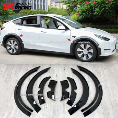 Fits Tesla Model Y 2020-2023 ABS Glossy Black Wheel Eyebrow Arches Fender Flares
