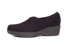 Munro Womens Black Canvas Slip On Platform We...