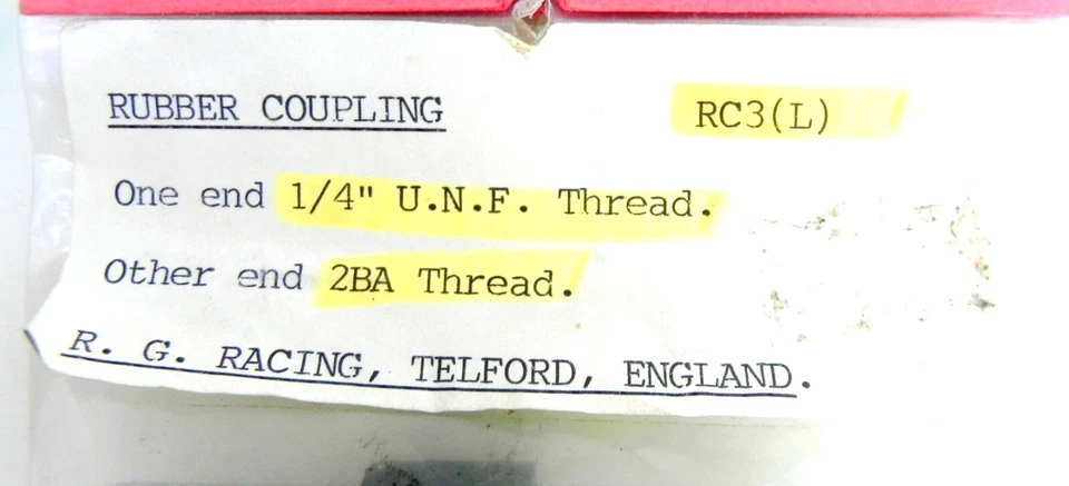 Accoppiamento Di Barca Modello In Gomma Incollata Tipo 1/4 UNF A 2 BA - Immagine 3 di 4