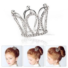 1PC Kids Girls Crown Hairpins Rhinestone Heart Crown Hair Clip Hair Accessories