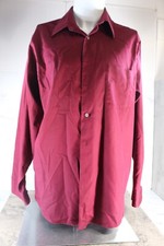 Mens Arrow Long Sleeve Dress Shirt Red Size 16 34/35 L Sateen Wrinkle Free