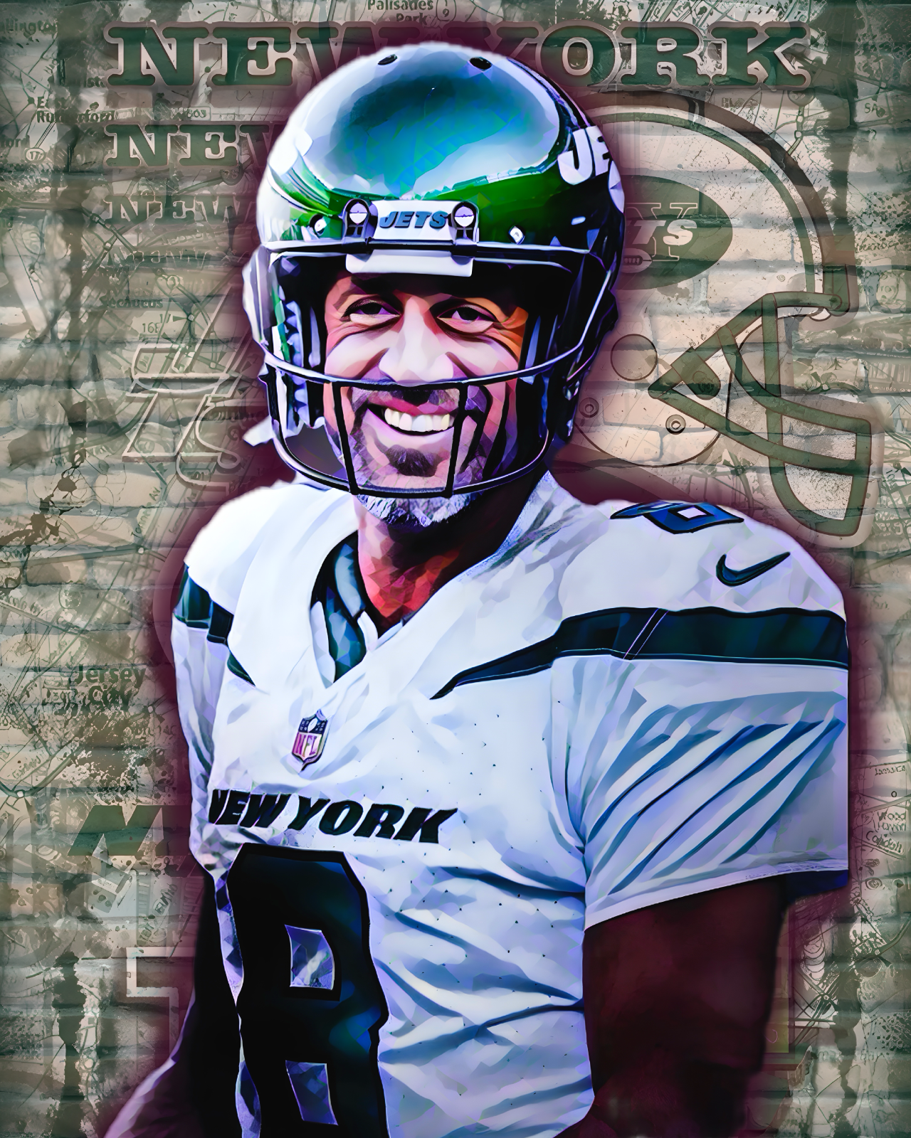 8 x 10 * AARON RODGERS * New York Jets * FOOTBALL ART * Glossy Photo