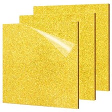Gold Glitter Acrylic Sheets 1/8" Thick 3Pcs 8 x 8in Cast Acrylic Sheet 3 mm f...