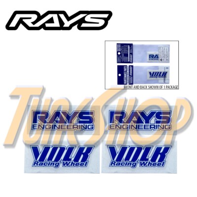2PC RAYS VOLK RACING TE37 OG ORIGINAL 15-19 SPOKE DECAL STICKER WHEEL RIM BLUE