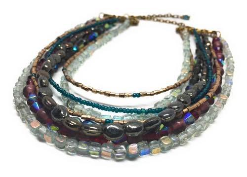 Village Artisan Vineyard Eleganza Necklace Fashion Beaded Long Accessory Gift - Picture 2 of 5