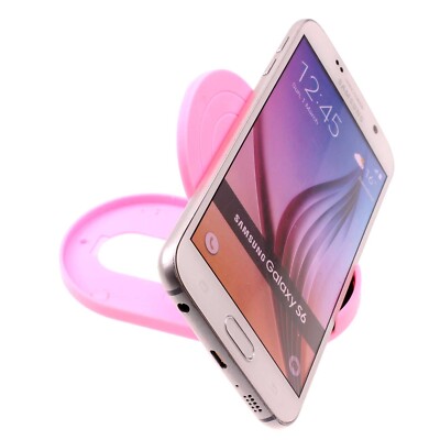 For Galaxy S20/S21/S23/FE Pink Fold-up Stand Holder Travel Desktop Cradle