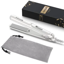 Wavytalk 0.7 Inch Ceramic Mini Hair Straightener White Travel Friendly