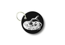 Keychain Round Printed Double-Sided Snake Ref2