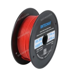 16 Gauge Flexible Silicone Wire Red 100 feet 600V 200 deg C Tinned Copper Wire