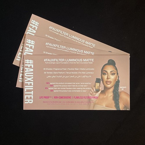 3 x Huda Beauty #fauxfilter leuchtende matte Foundation Musterkarten