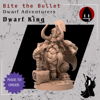 Dwarf King Modular DnD Miniature D&D RPG 3D Printed Fantasy Model