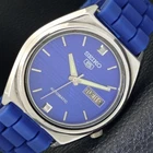 JAPAN VINTAGE SEIKO 5 AUTOMATIC 7009A MENS BLUE COLOR DIAL WATCH a701514-1