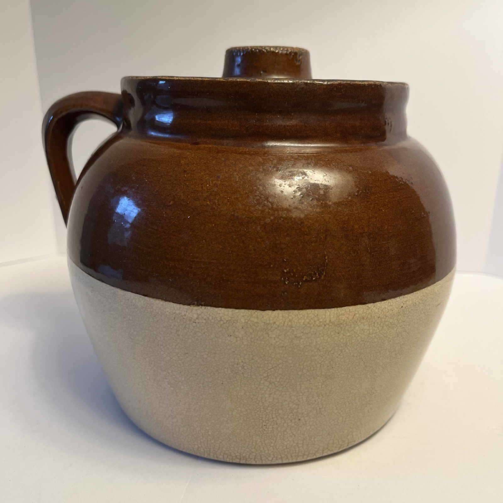 Vintage Robinson Ransbottom Blue Crown #2 Quart Rustic Bean Pot - Farmhouse