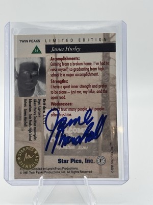 1991 Star Pics Twin Peaks James Hurley Autograph Card #16
