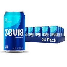 Zevia Zero Sugar Soda, Cola, 12 oz Cans 24-Pack Naturally Sweetened
