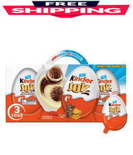 Kinder Joy Eggs, 3 Count, Treat Plus Toy, Sweet Creams and Chocolatey Wafers, In