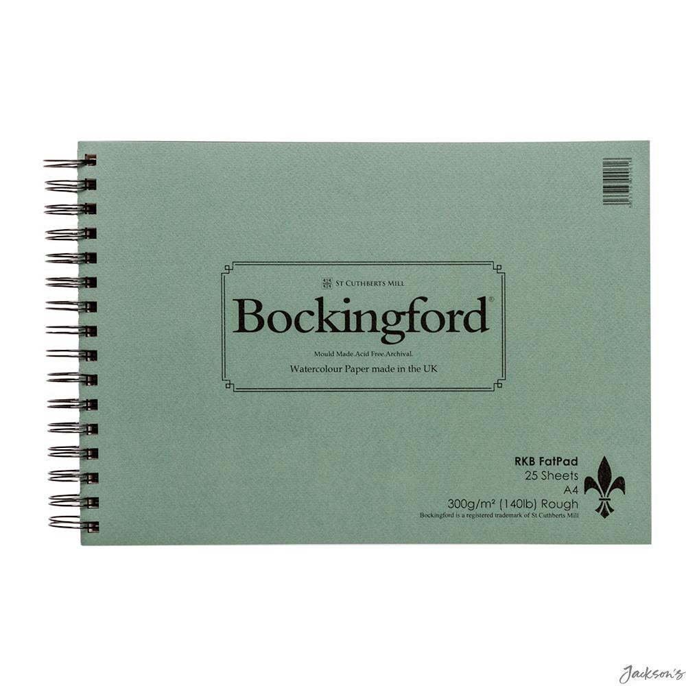 Bockingford Spiral Fat Pad Watercolour Paper 300gsm A4 25 Sheets Rough Painting