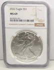 2022 $1 American Silver Eagle Dollar NGC MS69 Slab