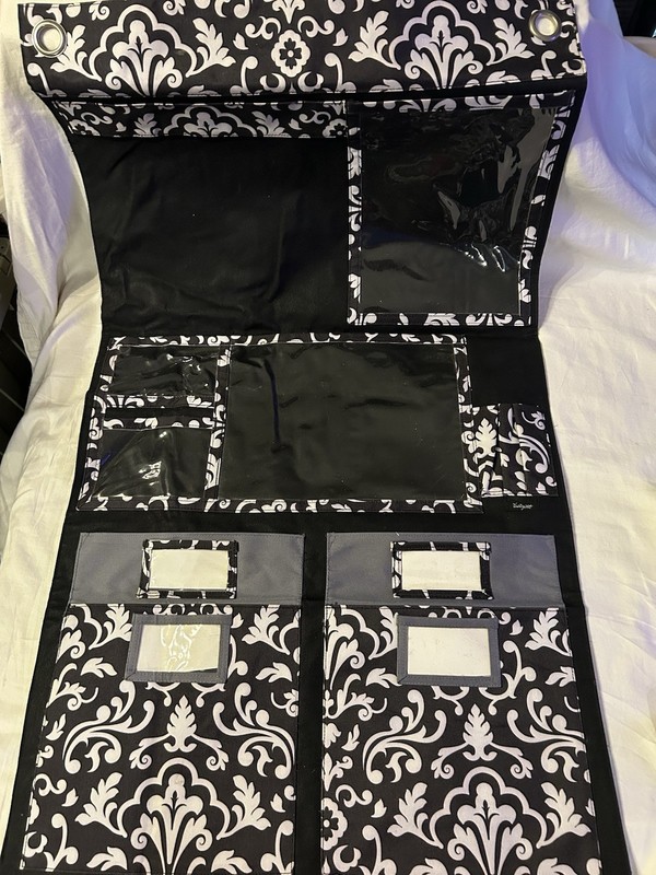 Thirty One 31 ~ Hang Up Home Organizer ~ Parisian Pop Black/ White/gray