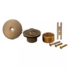 Lift and Turn Bath Tub Drain Conversion Kit with 1-Hole Overflow Plate, Brushed