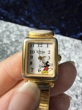 Vintage Disney Time Works Mickey Mouse Watch 85/8110 Gold Tone Expansion Band
