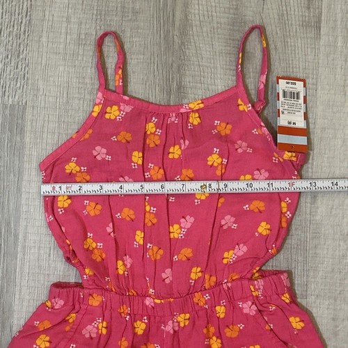 NWT Cat & Jack Jumpsuit Girls Size Medium (8) Pink Floral Woven Cotton Wide Leg - Picture 12 of 19