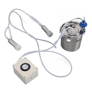 Cows Milking Machine With 6L Stainless Steel Bucket Silicone Hose 12000mA Use√