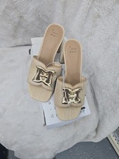 A New Day" Women's Arden Raffia Ornamented Block Heels in tan Size 7.5