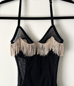 La Perla Black Sheer Lace Mesh Bodysuit XS/XXS B cup
