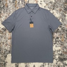 Charles Tyrwhitt Steel Blue Plain Short Sleeve Jersey Polo Size: M NWT