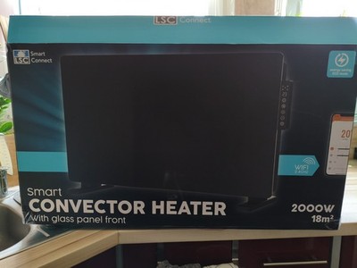 LSC Smart Connect Smart Convector Heater Heizgerät 2000 W Glas WLAN ECO Schwarz