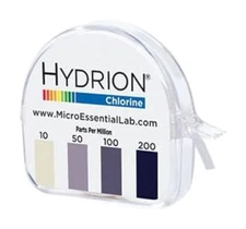 Micro Essential Lab CM-240 Hydrion Chlorine Dispenser 10-200 PPM Test Roll Plus 