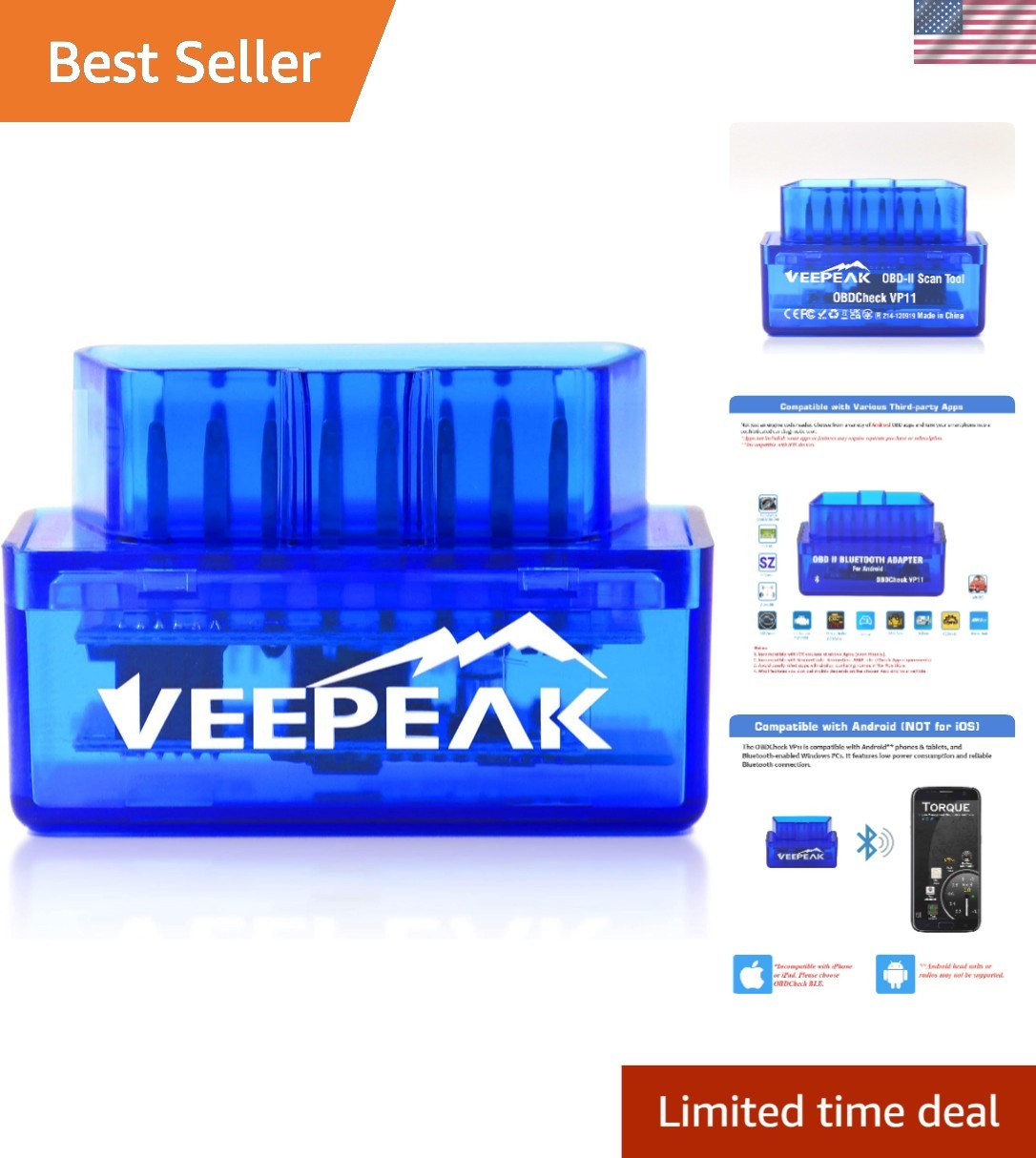 Mini Bluetooth OBD2 Scanner for Android – Easy Engine Diagnostics-image