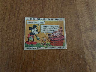 RARE 1935 Mickey Mouse Gum Card R89 #69 WHO DID THIS!