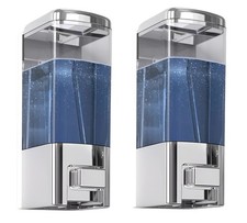 2 x Liquid Soap Dispenser Hand Wash Toilet Bath Organiser Shower Wall Mountable