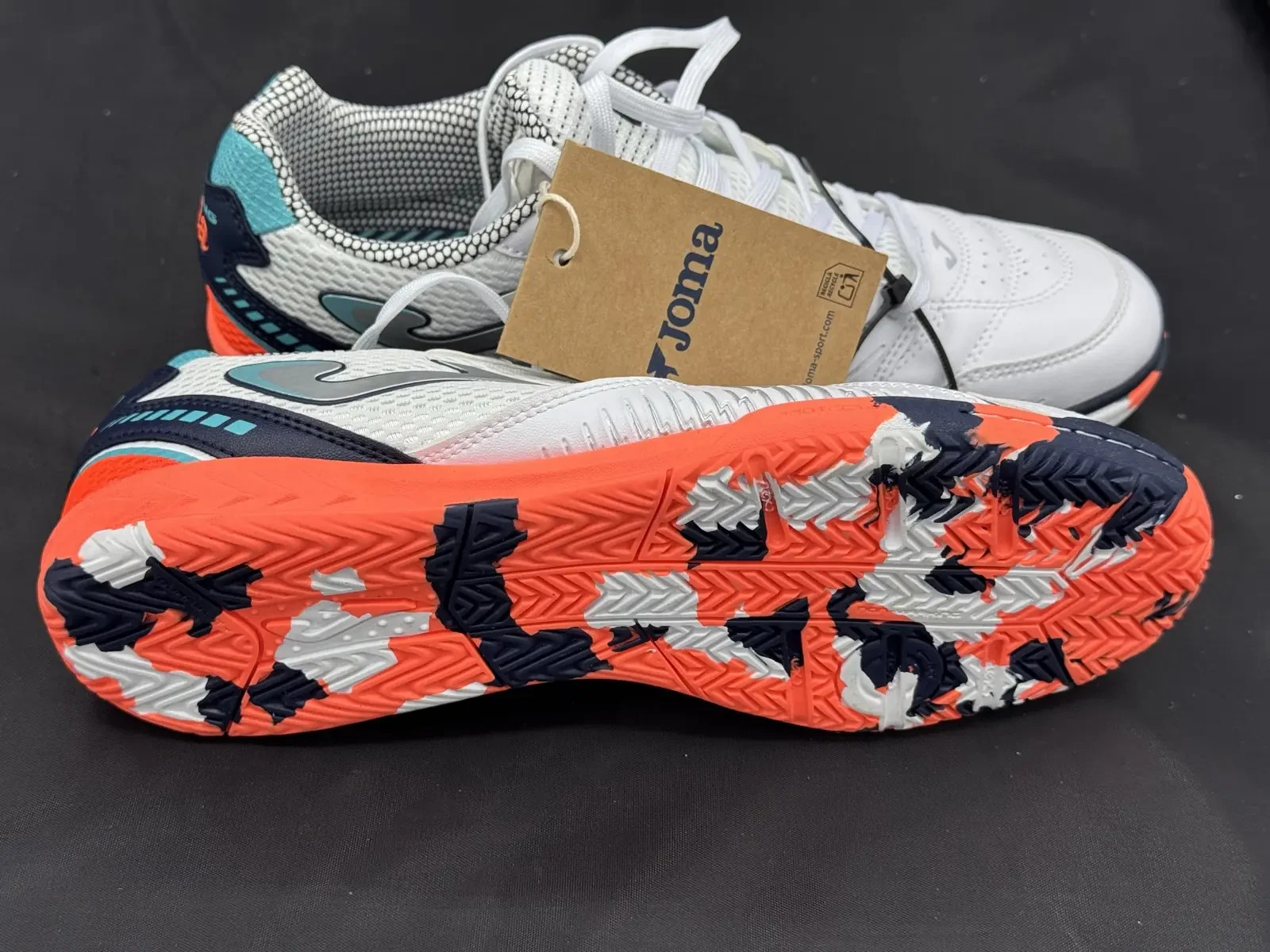 Joma Dribling Indoor Court Shoes White Orange Blue Futsal Trainers UK 7 EU 41 image 8