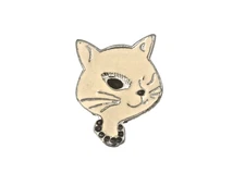 Enamel Cat Badge Pin Cartoon Kitten Wink Pet 8 fun colored gem Jewelry Necklace