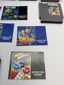 Time Lord, Marble Madness, Digger, World Games, Jordan NES CIB, lotto giochi x 5