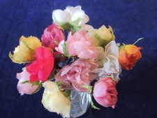 Vintage Millinery Flower Collection Pure Silk 1" Blooms Pink Yellow Ivory H5534