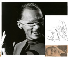 1979 Hand Signed Autograph Index Card & Photo Frank Gorshin as Riddler in Batman
