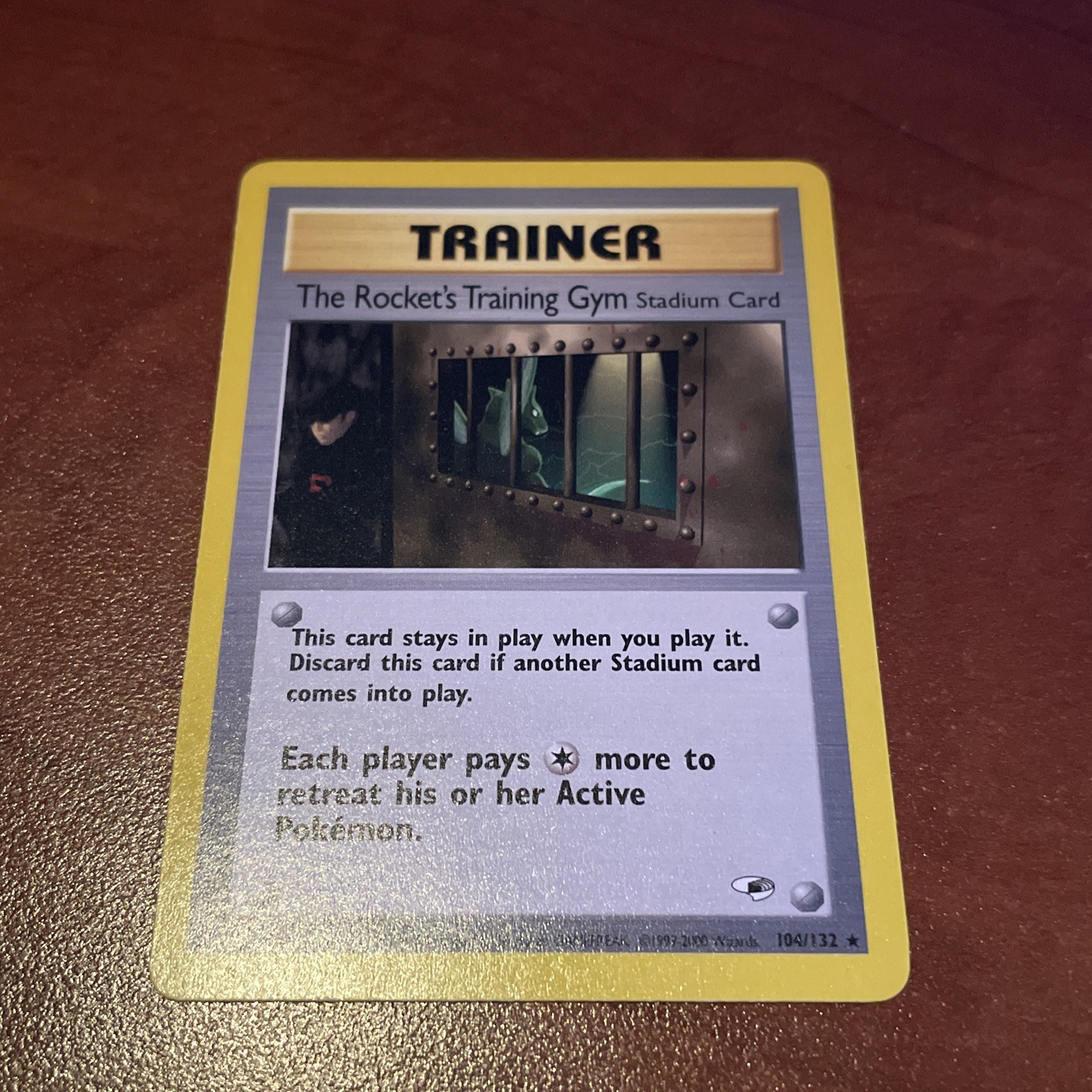The Rocket's Training Gym 104/132 Gym Heroes Rare NM Pokemon Card TCG Vintage