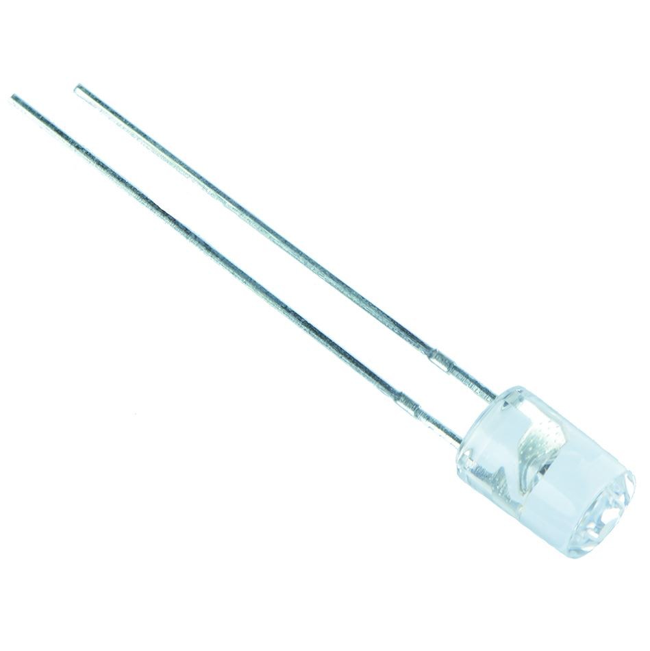 50 x Blue Cylindrical 5mm Water Clear LED 300mcd 50°